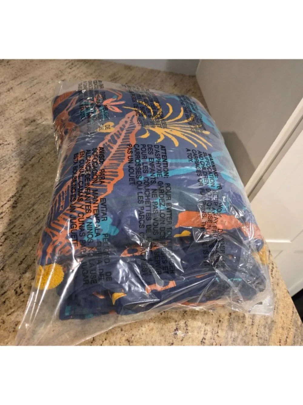 Opalhouse Jungalo 69x80 Quilt & Pillow Blue Rabbit Leaves Stitching